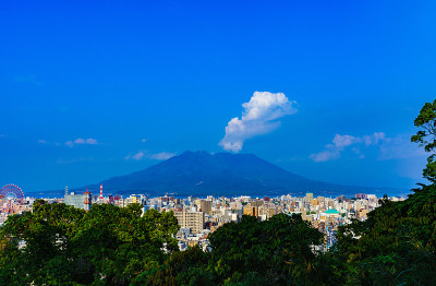 日本鹿儿岛樱岛的自然景观