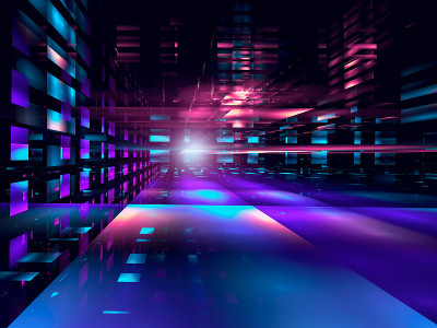 未来街道或数据中心-抽象的3d插图