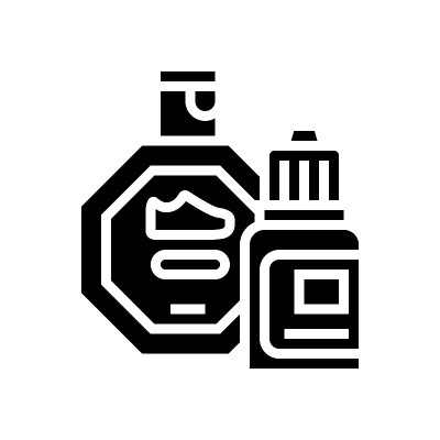 去污剂鞋护理线图标矢量插图