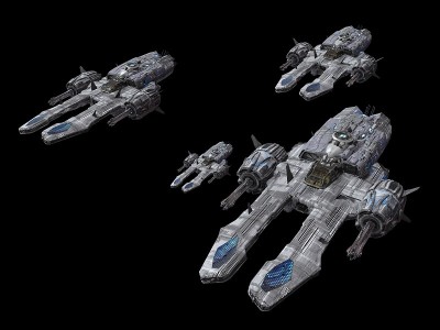 宇宙飞船孤立在一个黑色的背景3d插图