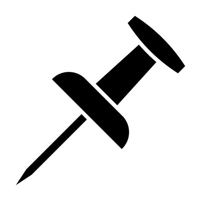 图钉图标孤立矢量插图。