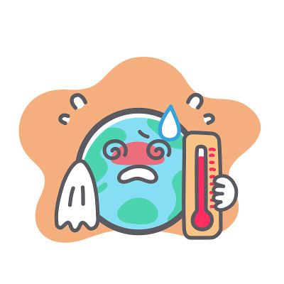 全球变暖的地球插图