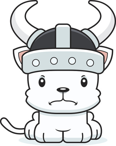 愤怒的卡通维京猫