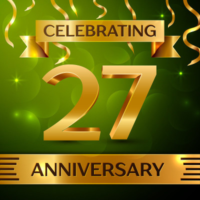 Realistic Twenty seven 27 Years Anniversary Celebr