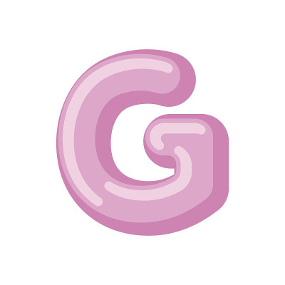 字母G糖果字体。焦糖字母表。棒棒糖刻字。甜蜜的ABC的迹象