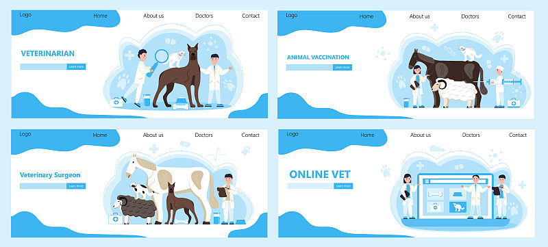 Veterinarian concept vector. Animal doctors diagno