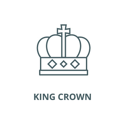 King crown  vector line icon, linear concept, outl