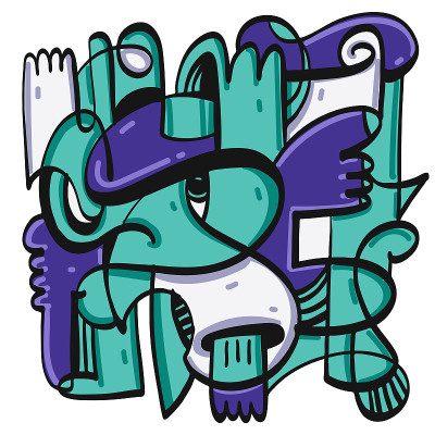 Collection of hand drawn doodle.