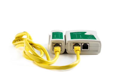 网线测试仪测试工具RJ45应用实例隔离在白色