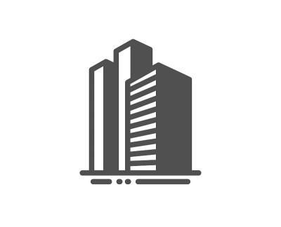 摩天大楼的建筑图标。城市建筑的迹象。小镇。向量