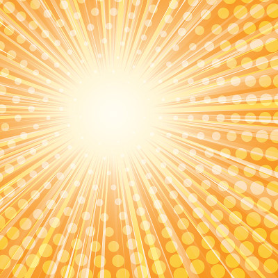 Abstract sunburst with halftone effect