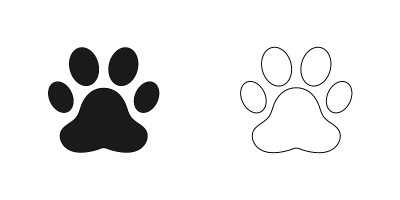动物爪子图标集。平面设计。矢量插图。