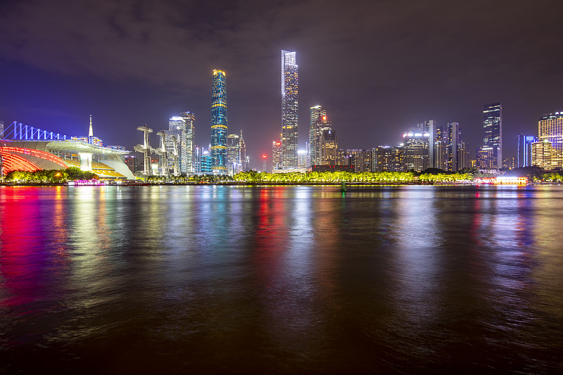 中国广州珠江新城CBD夜景