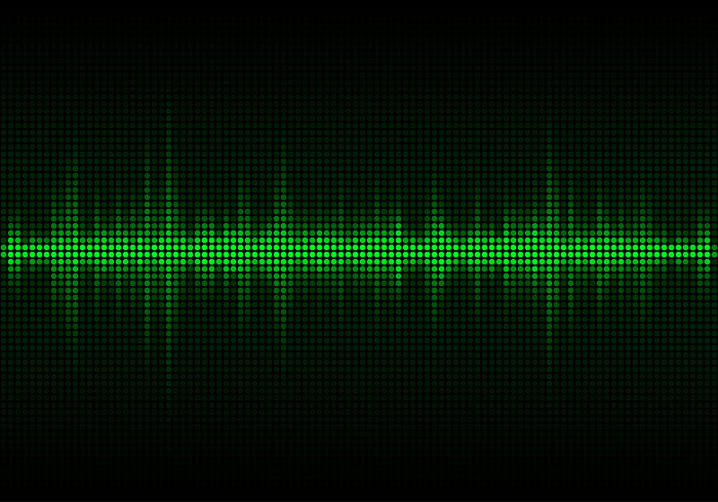 声波矢量背景。绿色数字均衡器
