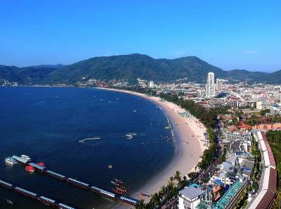 巴东海滩全景鸟瞰图