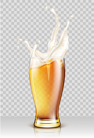 啤酒正在倒进玻璃杯里。现实的载体树脂