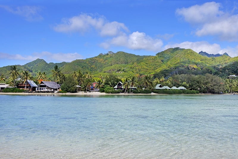 Landscape of Rarotonga Island from Muri Lagoon Rar