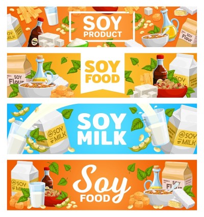 大豆健康食品载体旗帜