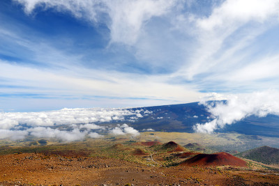 夏威夷大岛上莫纳罗亚火山的壮丽景色