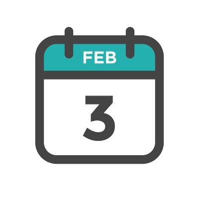 2月3日日历日或日历日期为最后期限或预约