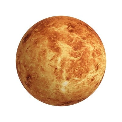 3D渲染行星金星孤立在白色