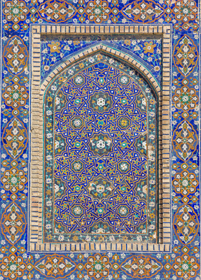 乌兹别克斯坦布哈拉(Buxoro) Mir-i-Arab Madrasa的细节