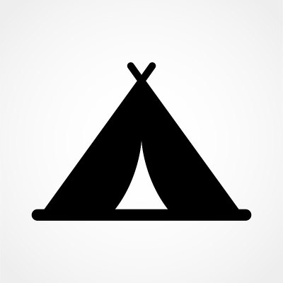 Camping tent symbol icon. Stock vector illustratio