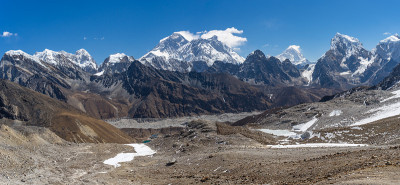 从莲若拉山口俯瞰喜马拉雅山脉全景，