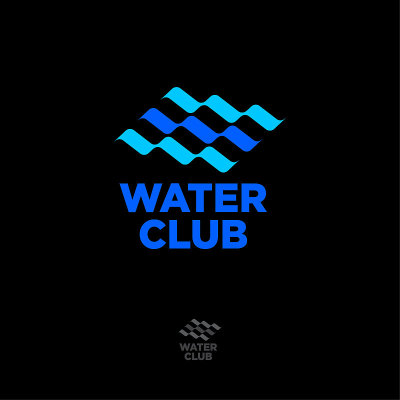 水俱乐部会徽。抽象的蓝色波浪。