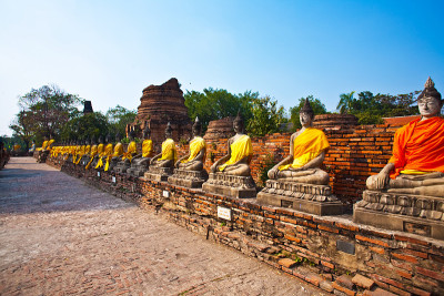 Yai Chai Mongkol寺的佛像