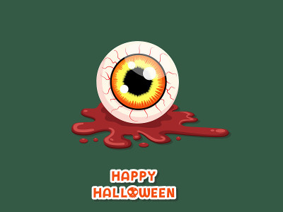 Happy Halloween. icon Creepy eye ball. Concept col