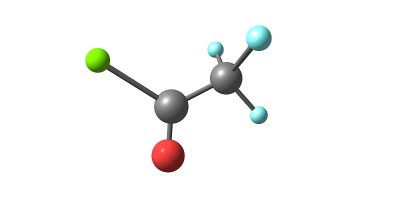 三氟乙酰氯分子结构孤立于白色上