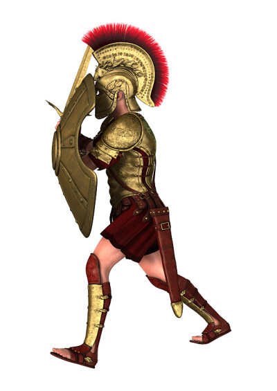 3D渲染古希腊士兵的白色