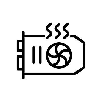 一个功能强大的图形卡图标矢量轮廓插图