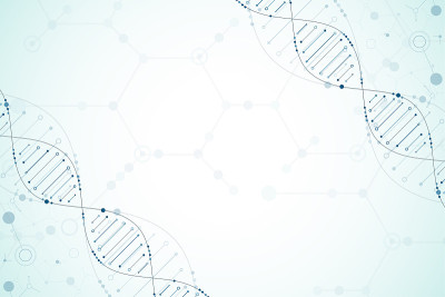 科学模板，DNA分子背景。