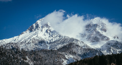 冬天的雪山，风景，阿尔卑斯山，奥地利