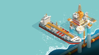 Offshore oil drill platform for petroleum pump