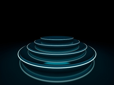五颜六色的霓虹抽象灯光。3 d