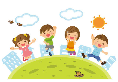 孩子们跳。