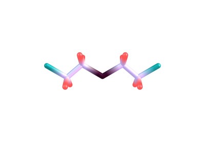 硫芥子分子孤立于白色