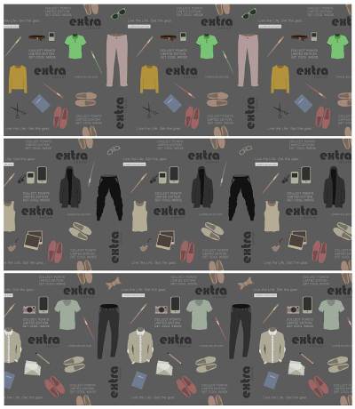 一套服装旗帜海报矢量设计