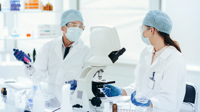 科学家们在实验室里讨论他们的研究
