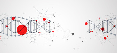 抽象未来主义背景的设计作品。
带有DNA分子的科学模板、墙纸或横幅。