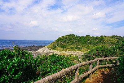 通往荒崎公园“日落山”的悬崖公路(神奈川县横须贺市荒崎海岸)