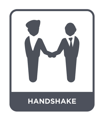 handshake icon vector on white background, handsha