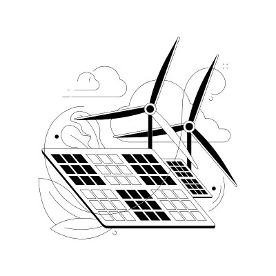 可再生能源抽象概念矢量插图。