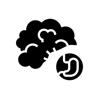 气体消化系统字形图标矢量插图