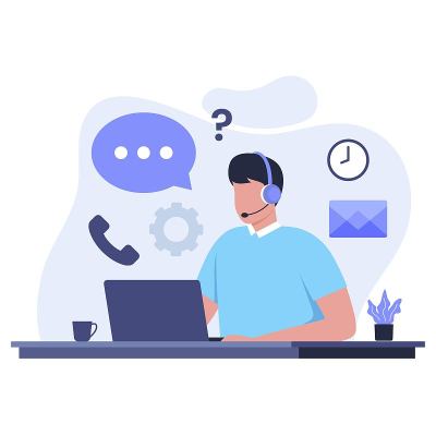 在线支持插图平面设计理念