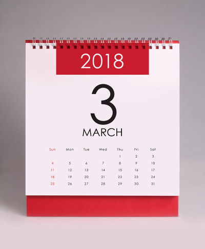 简单台历2018年3月