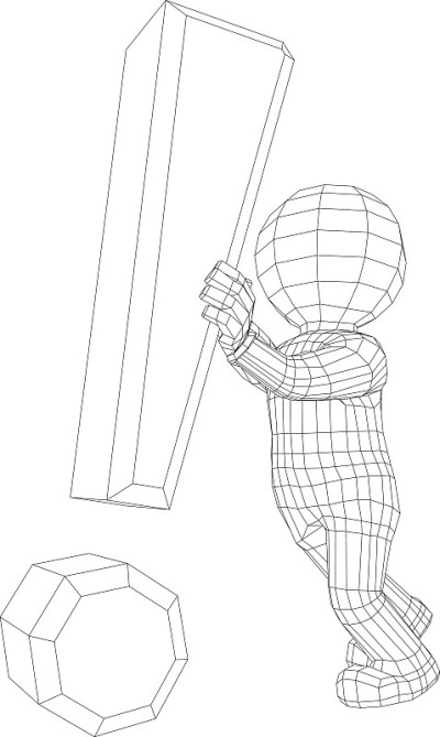 线框3d人按感叹号